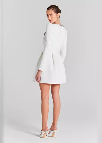 Embellished Square Neck Mini Dress